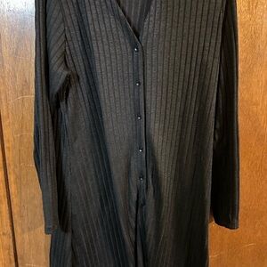 Black Button-Up Women’s SleepShirt